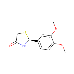 COc1ccc([C@H]2NC(=O)CS2)cc1OC ZINC000000098918