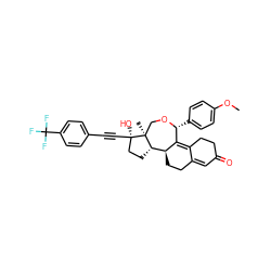 COc1ccc([C@H]2OC[C@@]3(C)[C@@H](CC[C@@]3(O)C#Cc3ccc(C(F)(F)F)cc3)[C@@H]3CCC4=CC(=O)CCC4=C32)cc1 ZINC000070631580