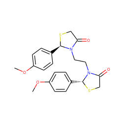 COc1ccc([C@H]2SCC(=O)N2CCN2C(=O)CS[C@@H]2c2ccc(OC)cc2)cc1 ZINC000000870032