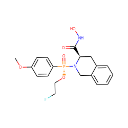 COc1ccc([P@](=O)(OCCF)N2Cc3ccccc3C[C@@H]2C(=O)NO)cc1 ZINC000013438434