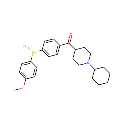COc1ccc([S@+]([O-])c2ccc(C(=O)C3CCN(C4CCCCC4)CC3)cc2)cc1 ZINC000013909771