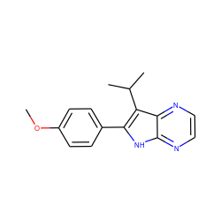 COc1ccc(-c2[nH]c3nccnc3c2C(C)C)cc1 ZINC000013492964