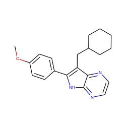 COc1ccc(-c2[nH]c3nccnc3c2CC2CCCCC2)cc1 ZINC000013492967