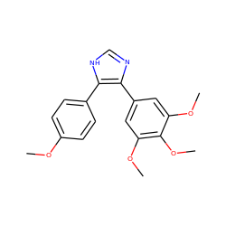 COc1ccc(-c2[nH]cnc2-c2cc(OC)c(OC)c(OC)c2)cc1 ZINC000013473124