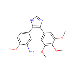 COc1ccc(-c2[nH]cnc2-c2cc(OC)c(OC)c(OC)c2)cc1N ZINC000013473121