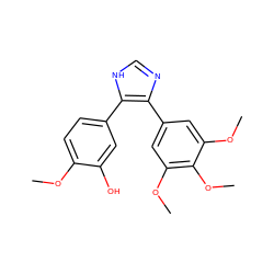 COc1ccc(-c2[nH]cnc2-c2cc(OC)c(OC)c(OC)c2)cc1O ZINC000013473122