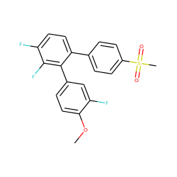 COc1ccc(-c2c(-c3ccc(S(C)(=O)=O)cc3)ccc(F)c2F)cc1F ZINC000028387923