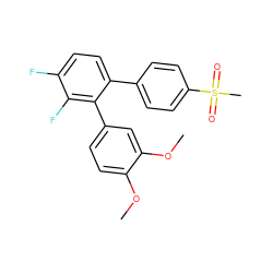 COc1ccc(-c2c(-c3ccc(S(C)(=O)=O)cc3)ccc(F)c2F)cc1OC ZINC000028388128