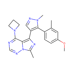 COc1ccc(-c2c(-c3nc(C)n4ncnc(N5CCC5)c34)cnn2C)c(C)c1 ZINC000096910136