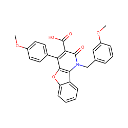 COc1ccc(-c2c(C(=O)O)c(=O)n(Cc3cccc(OC)c3)c3c2oc2ccccc23)cc1 ZINC000027657649