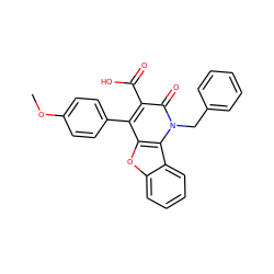 COc1ccc(-c2c(C(=O)O)c(=O)n(Cc3ccccc3)c3c2oc2ccccc23)cc1 ZINC000027657761