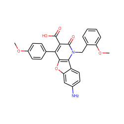 COc1ccc(-c2c(C(=O)O)c(=O)n(Cc3ccccc3OC)c3c2oc2cc(N)ccc23)cc1 ZINC000027703985