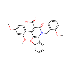 COc1ccc(-c2c(C(=O)O)c(=O)n(Cc3ccccc3OC)c3c2oc2ccccc23)c(OC)c1 ZINC000027707845