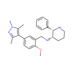 COc1ccc(-c2c(C)nn(C)c2C)cc1CN[C@H]1CCCN[C@H]1c1ccccc1 ZINC000022938157