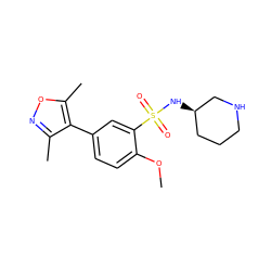 COc1ccc(-c2c(C)noc2C)cc1S(=O)(=O)N[C@@H]1CCCNC1 ZINC000095575124