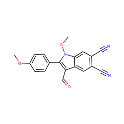 COc1ccc(-c2c(C=O)c3cc(C#N)c(C#N)cc3n2OC)cc1 ZINC000653846491