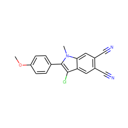 COc1ccc(-c2c(Cl)c3cc(C#N)c(C#N)cc3n2C)cc1 ZINC000299865211