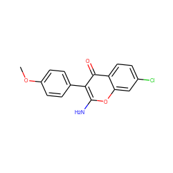 COc1ccc(-c2c(N)oc3cc(Cl)ccc3c2=O)cc1 ZINC000101504551