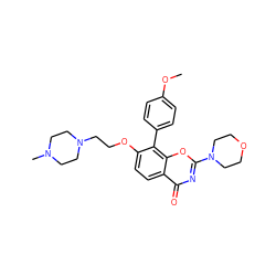 COc1ccc(-c2c(OCCN3CCN(C)CC3)ccc3c(=O)nc(N4CCOCC4)oc23)cc1 ZINC001772651218