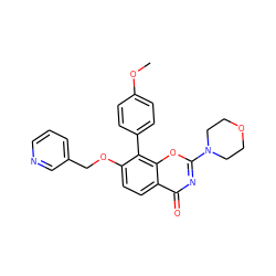 COc1ccc(-c2c(OCc3cccnc3)ccc3c(=O)nc(N4CCOCC4)oc23)cc1 ZINC001772605534