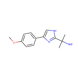 COc1ccc(-c2c[nH]c(C(C)(C)N)n2)cc1 ZINC000084512957