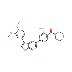 COc1ccc(-c2c[nH]c3ncc(-c4ccc(C(=O)N5CCOCC5)c(N)c4)cc23)cc1OC ZINC000299830653