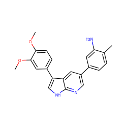 COc1ccc(-c2c[nH]c3ncc(-c4ccc(C)c(N)c4)cc23)cc1OC ZINC000299830499