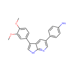 COc1ccc(-c2c[nH]c3ncc(-c4ccc(N)cc4)cc23)cc1OC ZINC000299830533