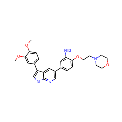 COc1ccc(-c2c[nH]c3ncc(-c4ccc(OCCN5CCOCC5)c(N)c4)cc23)cc1OC ZINC000299828264