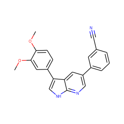 COc1ccc(-c2c[nH]c3ncc(-c4cccc(C#N)c4)cc23)cc1OC ZINC000095571934