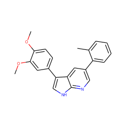 COc1ccc(-c2c[nH]c3ncc(-c4ccccc4C)cc23)cc1OC ZINC000299828228