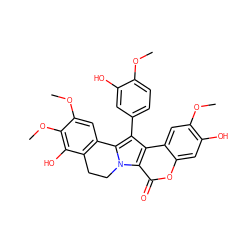 COc1ccc(-c2c3n(c4c(=O)oc5cc(O)c(OC)cc5c24)CCc2c-3cc(OC)c(OC)c2O)cc1O ZINC000085995001