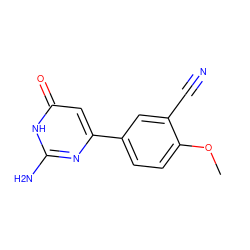 COc1ccc(-c2cc(=O)[nH]c(N)n2)cc1C#N ZINC000095581645