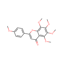 COc1ccc(-c2cc(=O)c3c(OC)c(OC)c(OC)c(OC)c3o2)cc1 ZINC000001531699