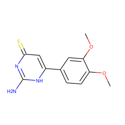 COc1ccc(-c2cc(=S)nc(N)[nH]2)cc1OC ZINC000084615215