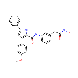 COc1ccc(-c2cc(-c3ccccc3)[nH]c2C(=O)Nc2cccc(CC(=O)NO)c2)cc1 ZINC000116536483