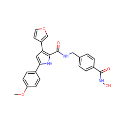 COc1ccc(-c2cc(-c3ccoc3)c(C(=O)NCc3ccc(C(=O)NO)cc3)[nH]2)cc1 ZINC000116563834