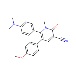 COc1ccc(-c2cc(C#N)c(=O)n(C)c2-c2ccc(N(C)C)cc2)cc1 ZINC000013473202