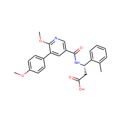 COc1ccc(-c2cc(C(=O)N[C@@H](CC(=O)O)c3ccccc3C)cnc2OC)cc1 ZINC000261151644