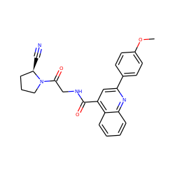 COc1ccc(-c2cc(C(=O)NCC(=O)N3CCC[C@H]3C#N)c3ccccc3n2)cc1 ZINC000096270283