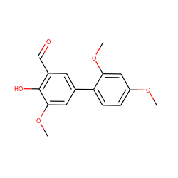 COc1ccc(-c2cc(C=O)c(O)c(OC)c2)c(OC)c1 ZINC000169699583