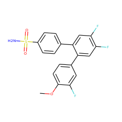 COc1ccc(-c2cc(F)c(F)cc2-c2ccc(S(N)(=O)=O)cc2)cc1F ZINC000003814673