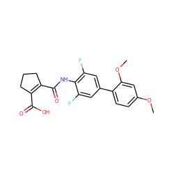 COc1ccc(-c2cc(F)c(NC(=O)C3=C(C(=O)O)CCC3)c(F)c2)c(OC)c1 ZINC000013534074