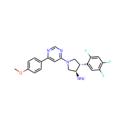 COc1ccc(-c2cc(N3C[C@H](c4cc(F)c(F)cc4F)[C@@H](N)C3)ncn2)cc1 ZINC000028823841