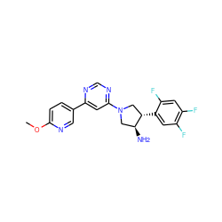 COc1ccc(-c2cc(N3C[C@H](c4cc(F)c(F)cc4F)[C@@H](N)C3)ncn2)cn1 ZINC000028823849