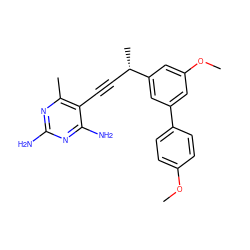 COc1ccc(-c2cc(OC)cc([C@@H](C)C#Cc3c(C)nc(N)nc3N)c2)cc1 ZINC000045284015