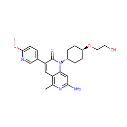 COc1ccc(-c2cc3c(C)nc(N)cc3n([C@H]3CC[C@H](OCCO)CC3)c2=O)cn1 ZINC000261081177