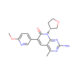 COc1ccc(-c2cc3c(C)nc(N)nc3n([C@@H]3CCOC3)c2=O)cn1 ZINC000142932978