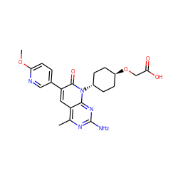 COc1ccc(-c2cc3c(C)nc(N)nc3n([C@H]3CC[C@H](OCC(=O)O)CC3)c2=O)cn1 ZINC000261099285