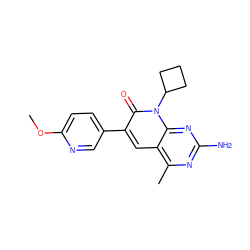 COc1ccc(-c2cc3c(C)nc(N)nc3n(C3CCC3)c2=O)cn1 ZINC000084689720